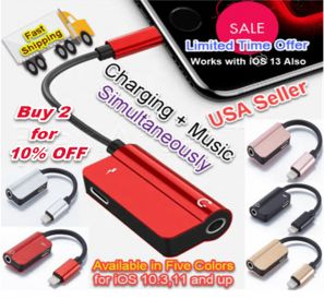 Lightening Splitter Aux Adapter Headphone Jack