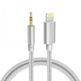Lightening To 3.5mm Male Audio Jack Adapter Silver