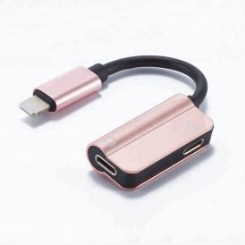 Lightening To Lightening 2-in-1 Audio N Charger Pink